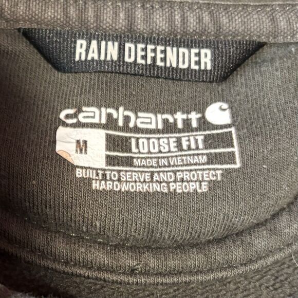 Carhartt Loose Fit Green Hoodie Sweatshirt Men's Size Medium Rain Defender - Picture 6 of 10